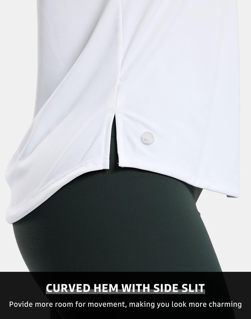 G Gradual Women's Sleeveless Workout Tops Lightweight High Neck Tennis Yoga Shirts Running Athletic Tank Tops for Women(White,L)