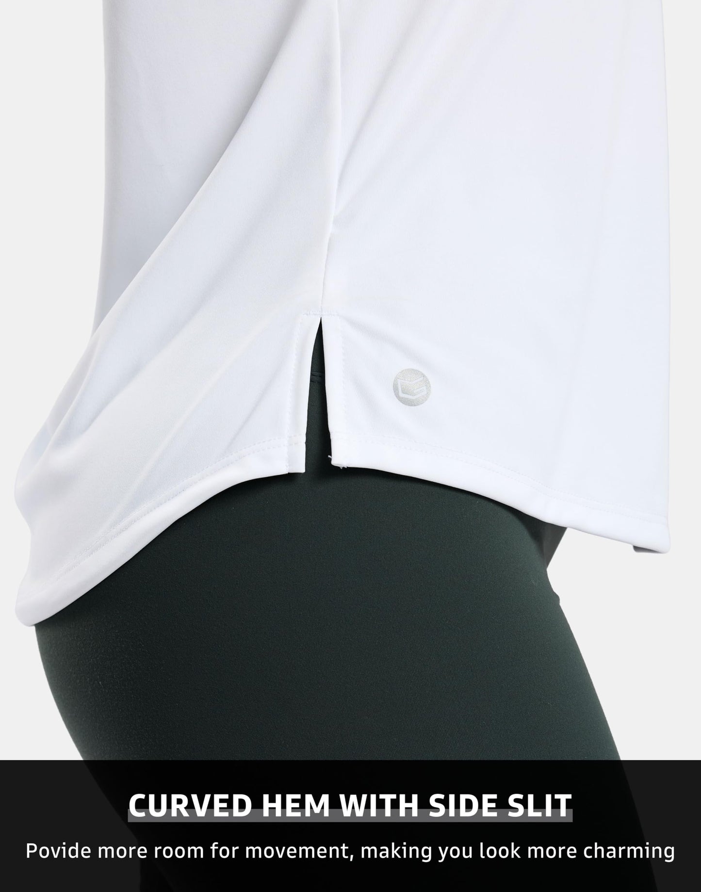 G Gradual Women's Sleeveless Workout Tops Lightweight High Neck Tennis Yoga Shirts Running Athletic Tank Tops for Women(White,M)