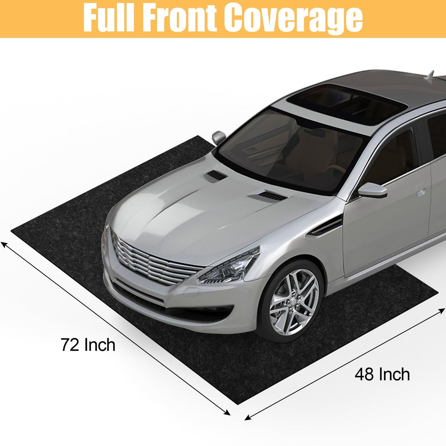 Papillon Oil Spill Mat & Garage Floor Mat | 48" x 72" Oil Change Mat for Under Car - Highly Leak-Proof, Non-Slip, Durable, Washable, Waterproof