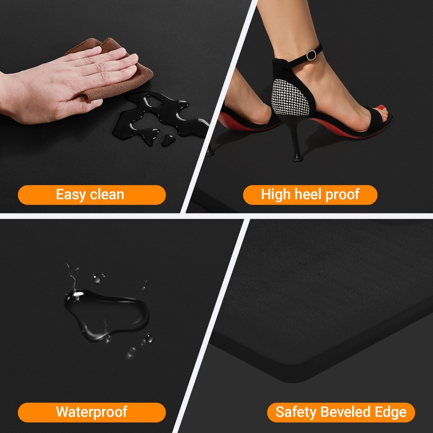 Salon Barber Floor Mat Anti Fatigue for Hairstylist Standing 3' x 4', 1/2'' Thick Comfort Matt Square Base for Salon Styling Chair, Hair Cutting Hairdressing Beauty Equipment