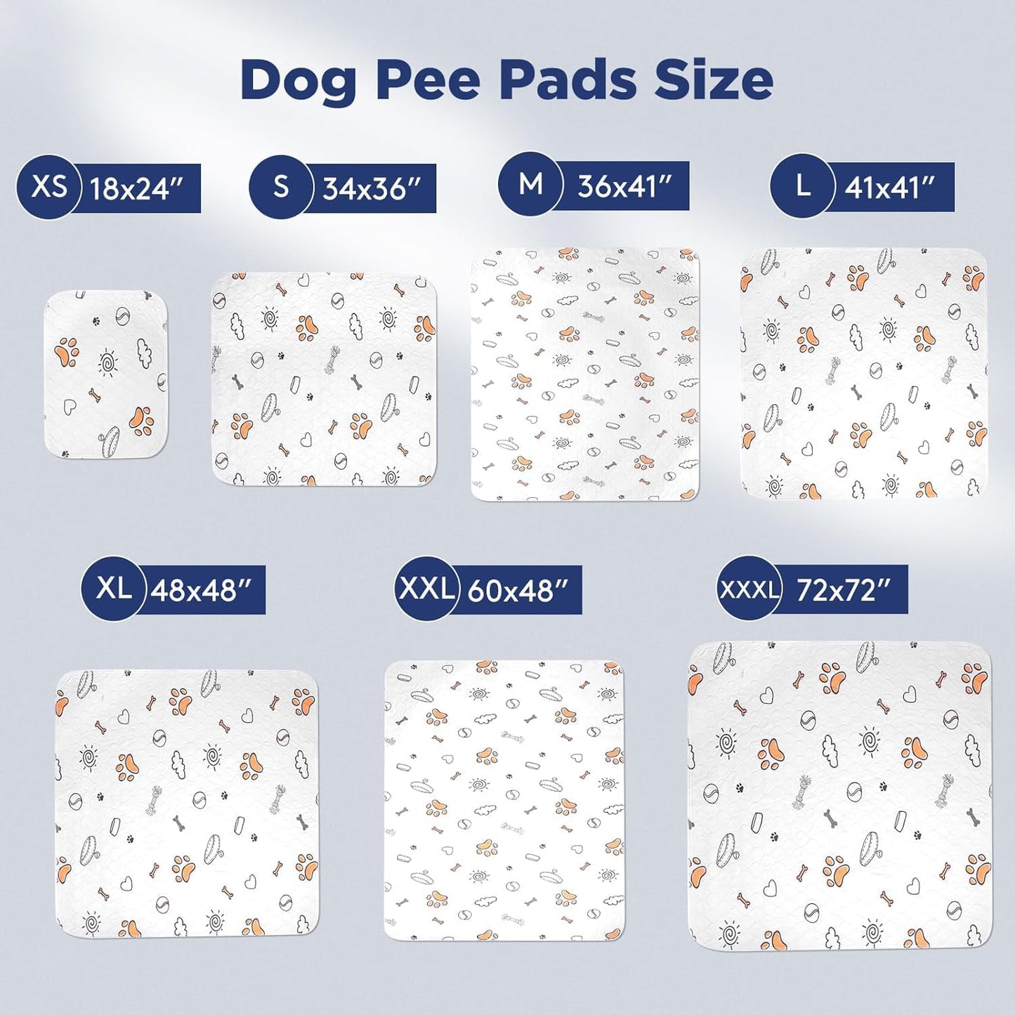 Washable Pee Pads for Dogs, 2 Pack Large 41"x41" Super Absorbent Reusable Pads for Dog Training Pads, 100% Waterproof Non-Slip Whelping Pads Dog Playpen Crate Mat Bed Pads