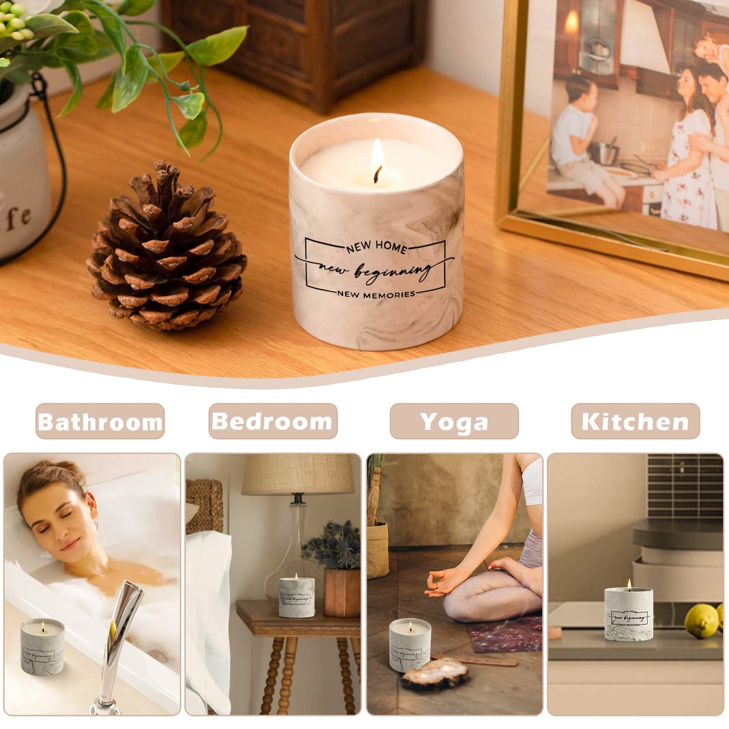 Freejac House Warming Gifts New Home Housewarming Gift for Women Men Friend New Home Gift Ideas New Homeowner Gifts House Warming Decoration Party Decor Porcelain Ceramics Scented Candle