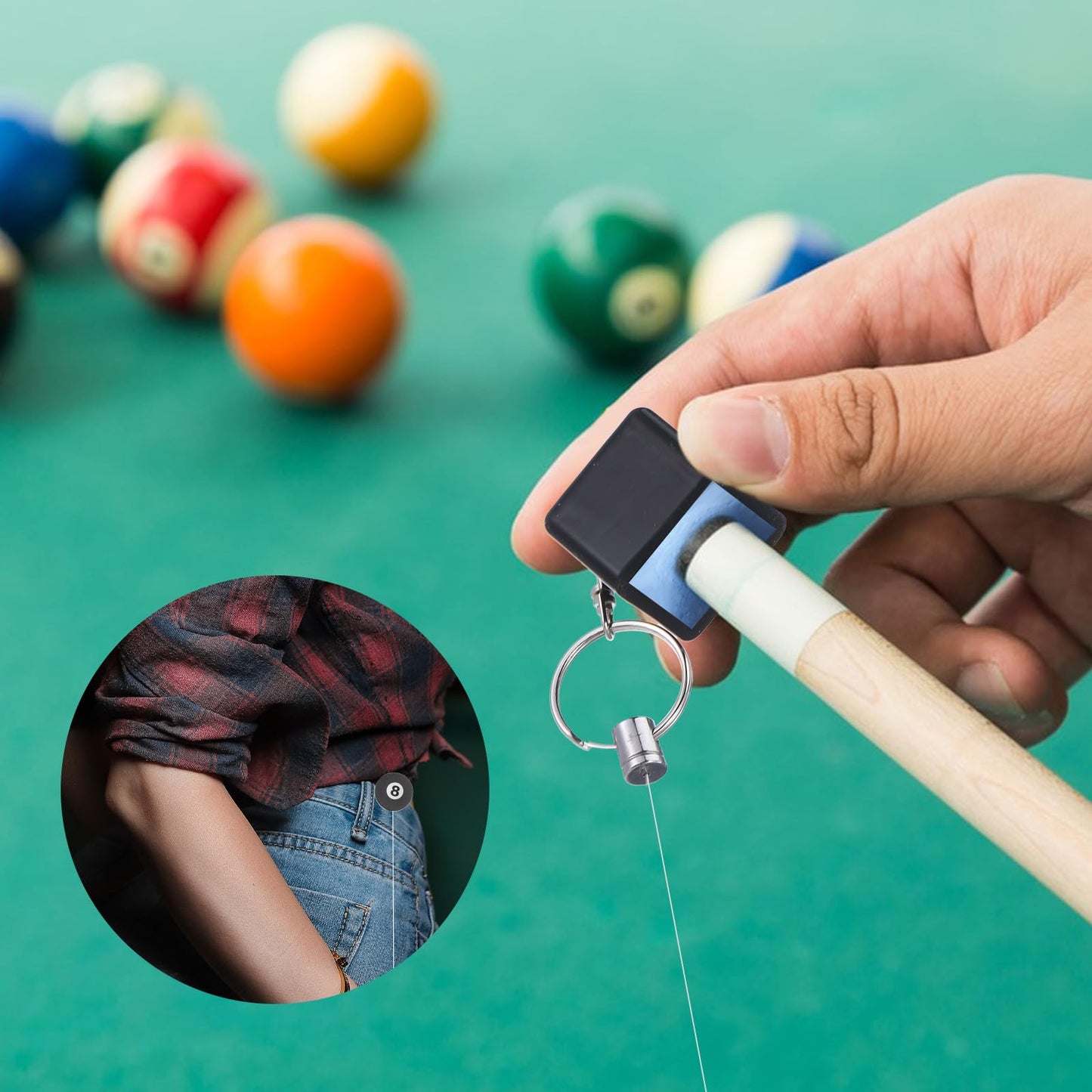 HaiFafafaing 2 Pcs Chalk Holder Pool Billiards - Retractable Cue Chalk Holder Pool with Belt Clip - Snooker Billiards Accessories