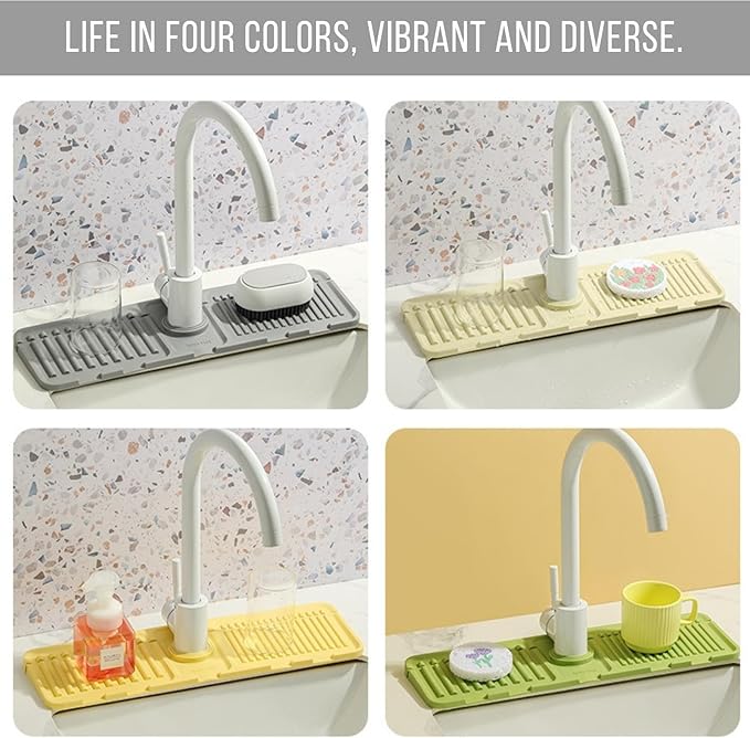 Silicone Sink Splash Guard, Non-Slip Faucet Mat