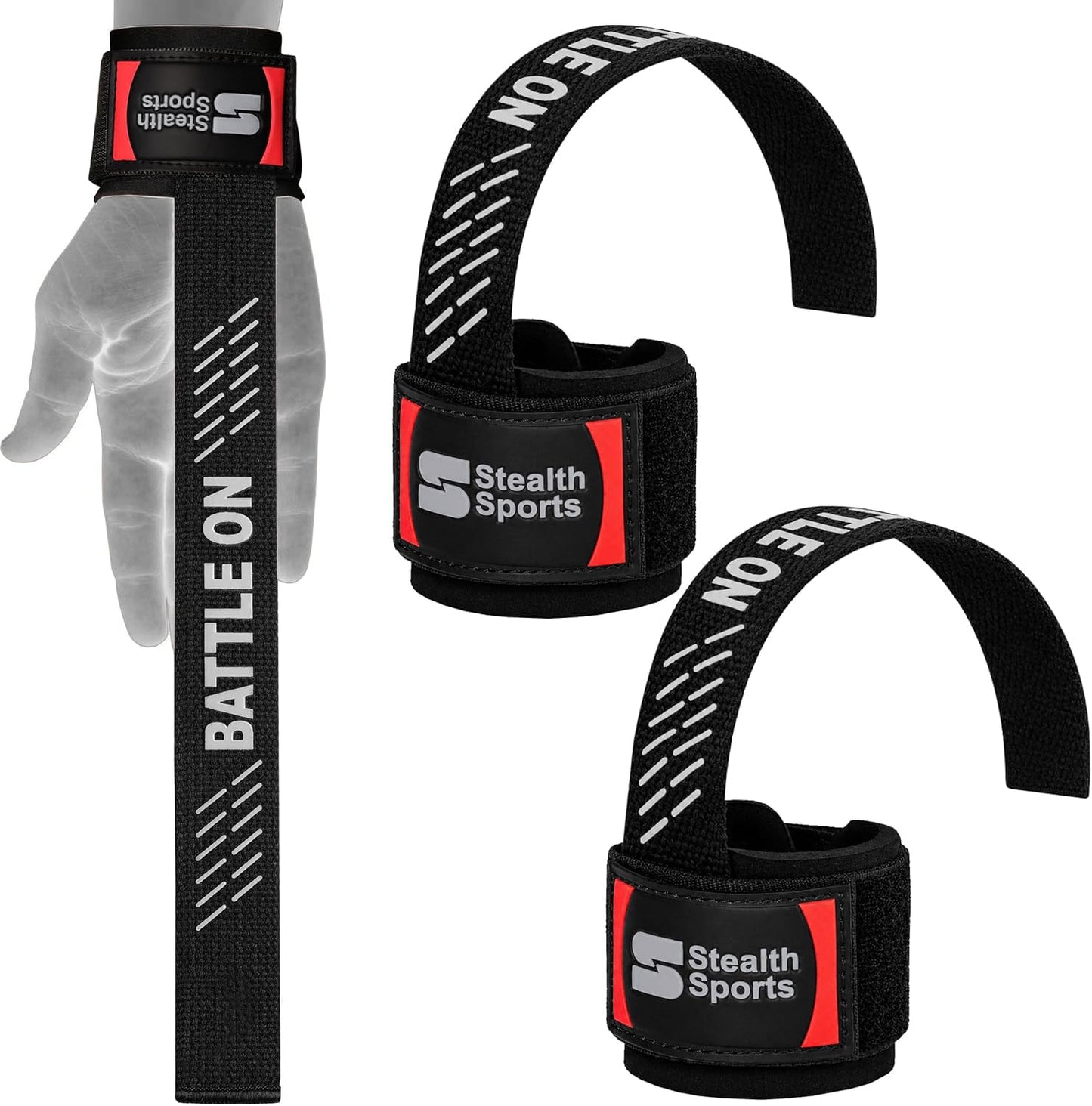 Stealth Sports Weight Lifting Straps – Wrist Wraps Straps for Weightlifting, Fitness, Powerlifting, Bodybuilding – Anti-Slip Deadlift Straps – Heavy-Duty Wrist Wraps with Neoprene Padding