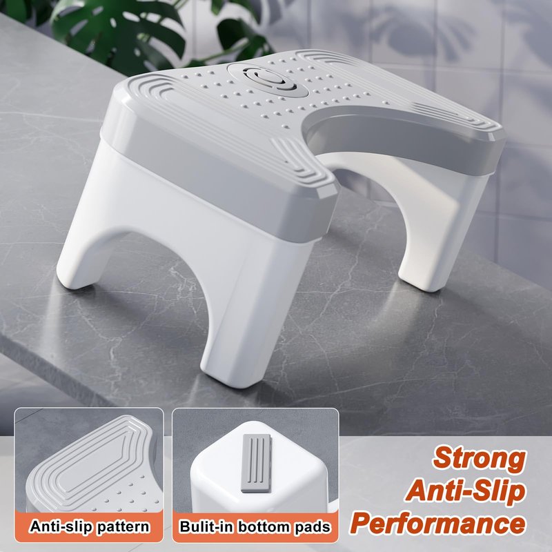 Squatting Toilet Stool for Adults, 7 Inch Poop Stool Squat Adult, Non-Slip Potty Stool for Pooping, Portable Toilet Step Foot Rest for Bathroom