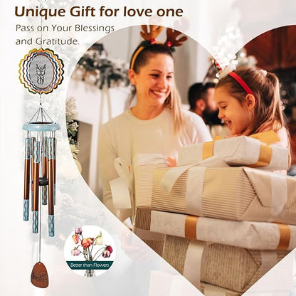 Wind Chimes for Outside with 3D Animations Butterfly Wind Spinner,37" Memorial Wind Chimes Outdoor Garden Decor,Butterfly Gift for Women Mom Grandma Wife,Patio Decorations,Garden Ornaments