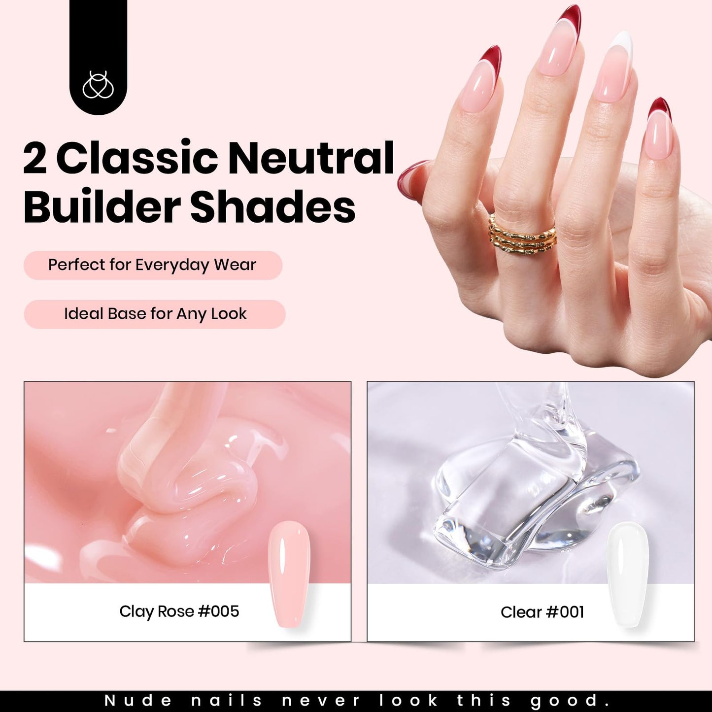Beetles Hema Free Hard Gel for Nails,2.12 oz 9 in 1 Hard Gel for Nail Extension & Strengthening Broken Nail Repair with Flat Brush 100 Pcs Nail Forms UV LED Lamp Cured Salon Nail Technicians Women