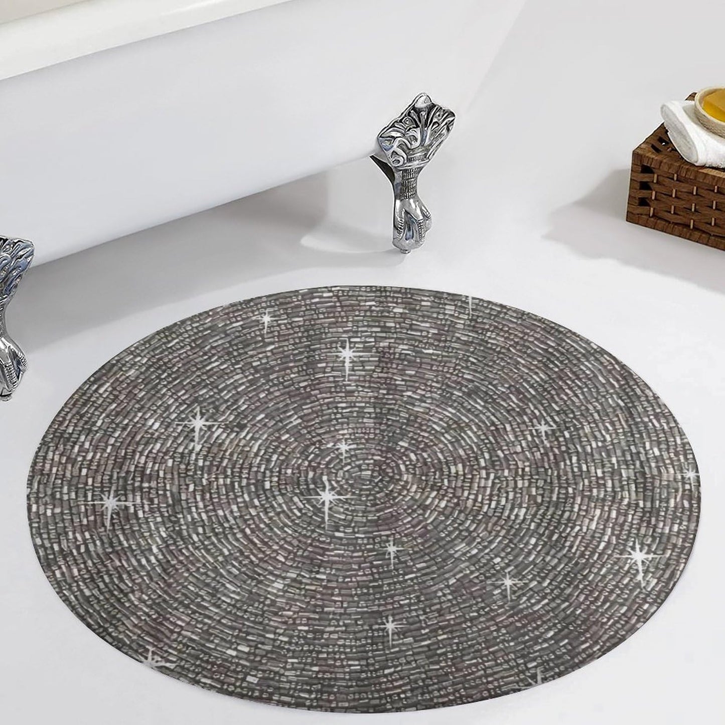White Silver Gray Bling Diamond Ultra Soft Non-Slip Area Rugs Indoor Coral Velvet Floor Mat Short Flannel Carpet for Living Room Bedroom Dining Room