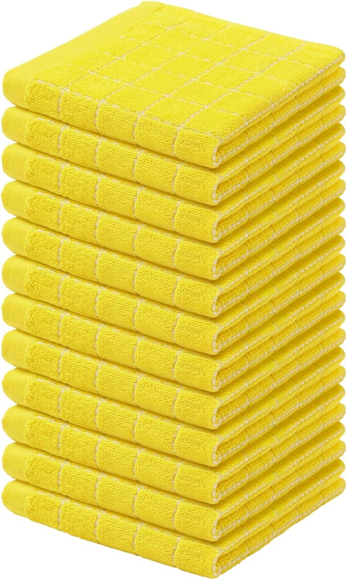 Homaxy 100% Cotton Terry Kitchen Dish Cloths, Ultra Soft and Absorbent Dish