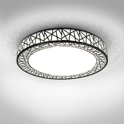 ASD 18 Inch LED Flush Mount Ceiling Light Fixture for Bedroom, 35W 1992LM 5CCT 2700K-5000K, Triac Dimmable Lights, Dining, Living Room, Kitchen Lamps, Modern Home Lighting Fixtures, Black, ETL