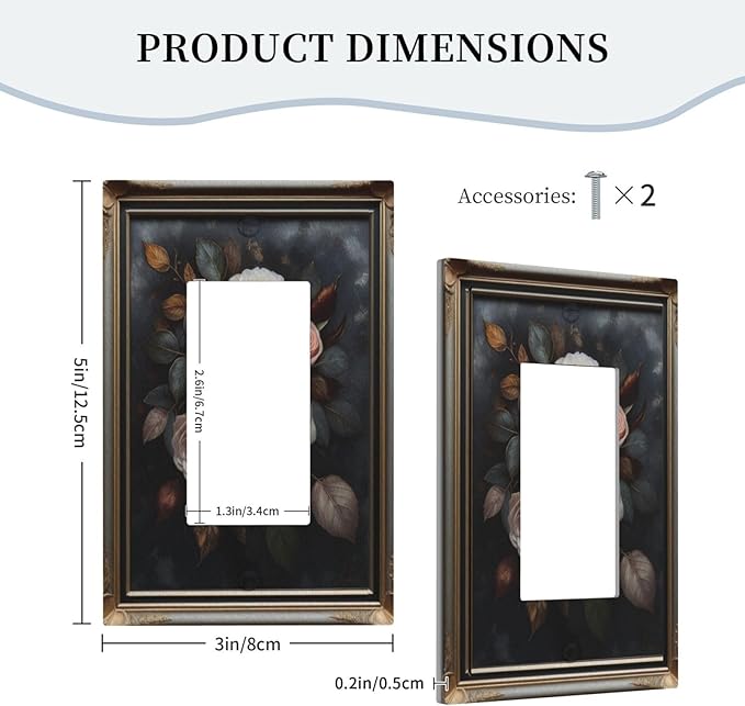 Decorative Art Light Switch Covers Elegant Rose Bouquet Art 1 Gang Rocker Outlet Decorative Switch plate Faceplate GFCI Light Switch Covers for Home Decor