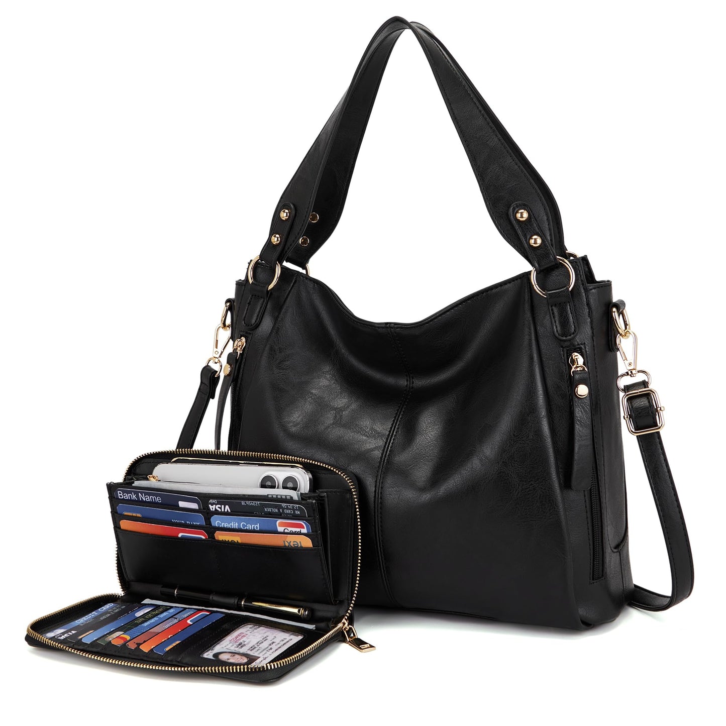 TOVAXY Women's Hobo Handbags Crossbody Bags Ladies Tote Shoulder Bags Purses and Wallet Set 2pcs