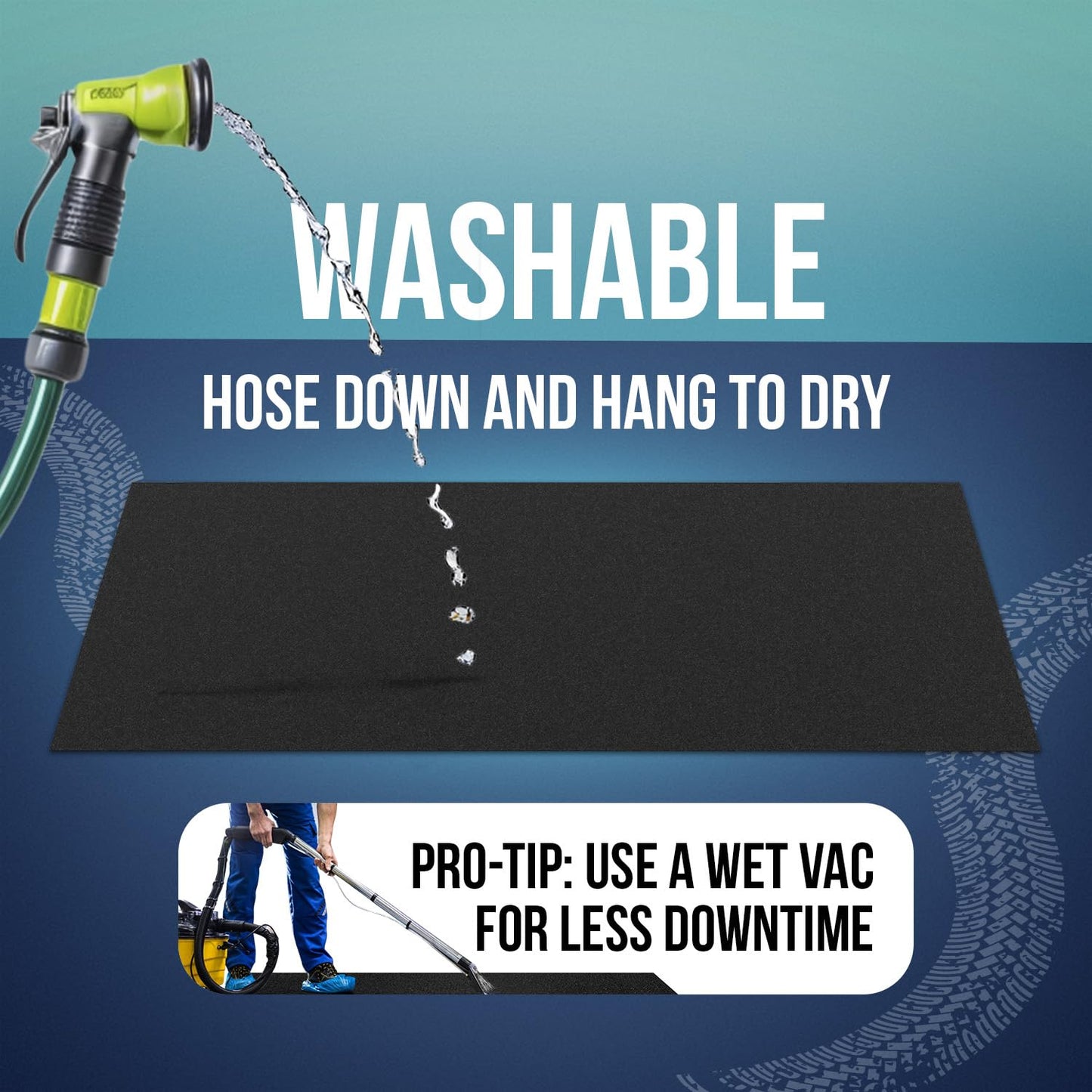 ITSOFT Garage Floor Mat for Under Car 5x3 Feet, Oil Spill Mat & Mechanic Pad, Oil Drip Pan, Absorbent, Washable, Non Slip & Waterproof Garage Mats
