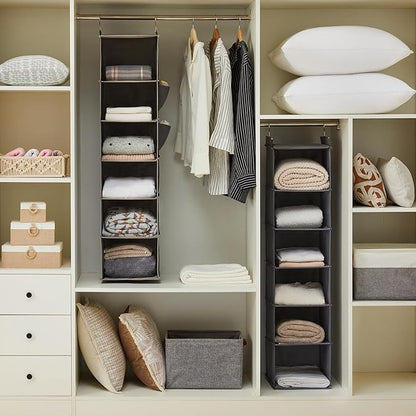 YOUDENOVA Hanging Closet Organizer and Storage, 6-Shelf Closet Hanging Storage