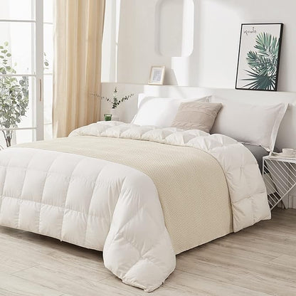 Longhui bedding Cream Knitted Cotton Throw Blanket for Couch, Soft, Cozy Machine Washable 100% Cotton Sofa Cable Knit Blankets, Heavy 4.0lb Weight, 60 x 80 Inches, Beige Color