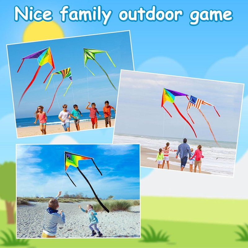 Rainbow Butterfly Kites - 5 Pack Easy to Fly Delta Kites for Kids & Adults | Colorful Outdoor Fun for Ages 4-12