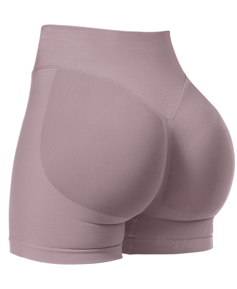 VOYJOY Women Workout Impact Shorts 2.5"/ 3.6"/ 4.5"/ 6" Scrunch Butt Lifting Gym Seamless Booty Biker Shorts Mocha