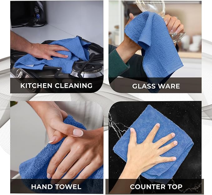 Avalon Towels Cotton Washcloths – Size 12x12 Inches, 100% Ring Spun Cotton