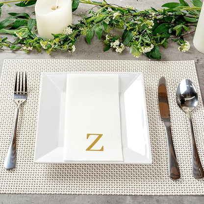 Luxenap 15.8 X 7.9 Inch Linen-Feel Guest Towels, 50 Lettered Hand Towels
