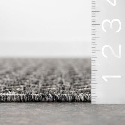 Nuloom Outdoor Performance Camryn Grey/Ivory, 8' x 10', Herringbone, Soft, High Traffic, Stain Resistant, Easy Clean, Durable Area Rug for Indoor/Outdoor Patio, Deck, Porch, Garden, Courtyard