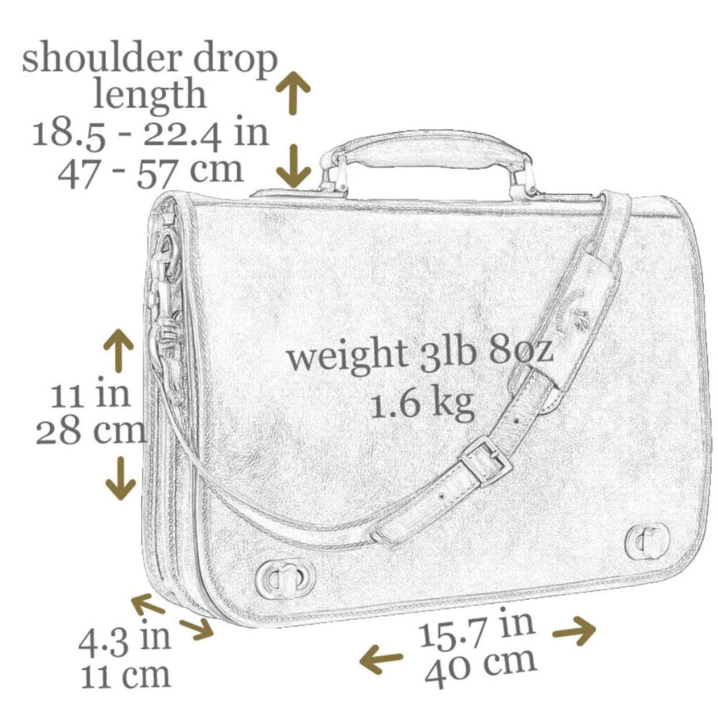 Time Resistance Leather Briefcase for Men - Italian Full Grain Leather Laptop Bag - Messenger Bag - Gift Box Included