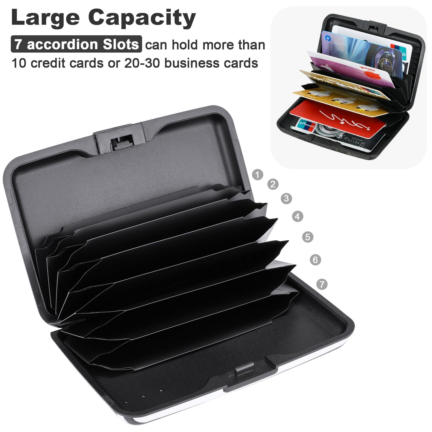 ELFISH Mini RFID Aluminum Wallet Credit Cards Holder Business Card Case Metal ID Case for Men Women (Eye heart)