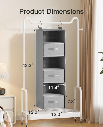 Pipishell Hanging Closet Organizer 6-Shelf, Hanging Shelves
