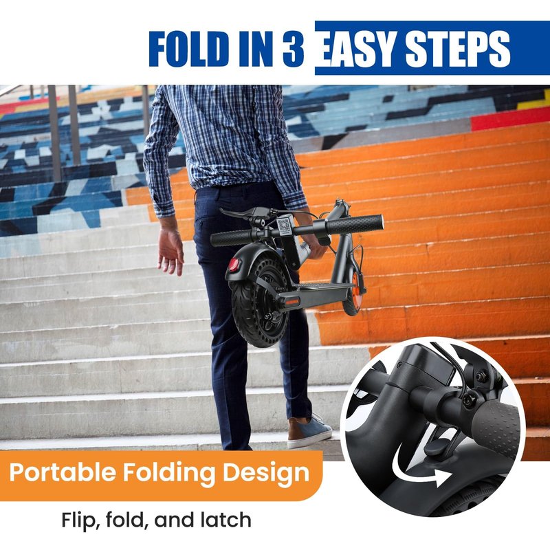 Foldable Electric Scooter for Adults & Teens - 350W Motor, 16MPH Top Speed, 12Miles Range | 8.5” Solid Tires, Dual Brakes & APP Cruise Control, Ideal Commuter Escooter for Daily Use
