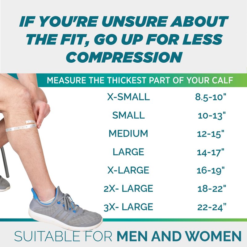 Calf Compression Sleeves for Men and Women - Leg Compression Sleeve - Footless Compression Socks for Runners, Shin Splints, Varicose Vein & Calf Pain Relief - Calf Brace for Running, Cycling, Travel