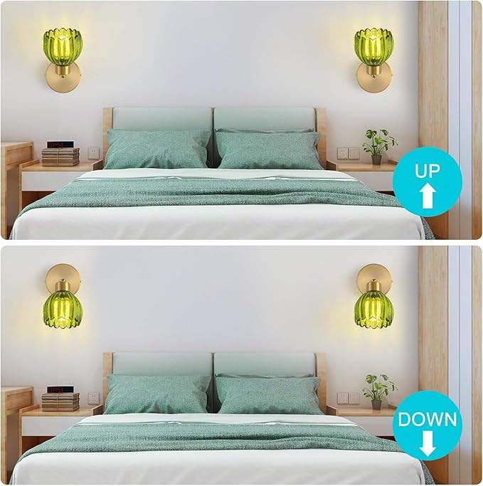Wall Sconces Vintage Fixture Light, Vanity Lights for Bathroom, Modern Wall Light Fixtures, Metal Sconces Wall Lighting with Glass Shade, Farmhouse Wall Lamp for Bedroom Living Room