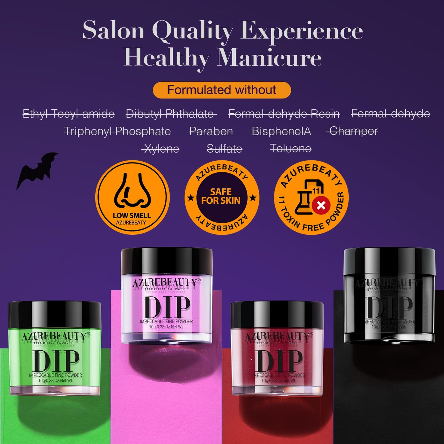 AZUREBEAUTY Dip Powder Nail Kit Starter, All Season Skin Tone Nude Brown 4 Colors Acrylic Dip Powder Liquid Set with Base/Top Coat Activator for French Nail Art Manicure DIY Salon Gifts