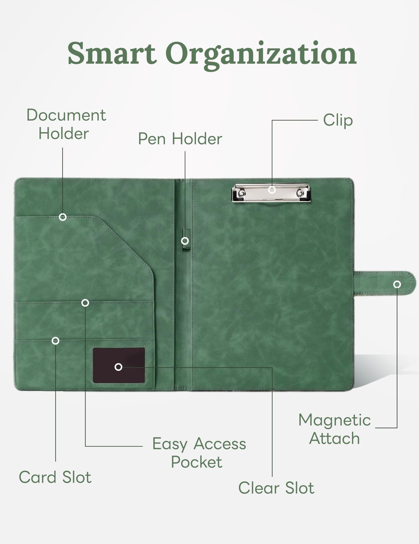 Clipboard Folder Padfolio, Mymazn Writing Portfolio Faux Leather Clipboards with Cover for Legal Pad Holder Letter Size A4 8.5 x 11 for Business Conference Notepad Clip Boards