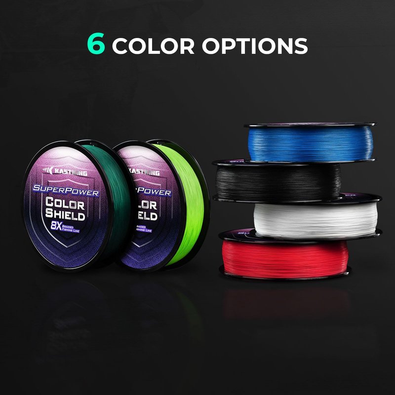 KastKing Superpower ColorShield Braided Fishing Line, Moss Green,30LB,300Yards,X8