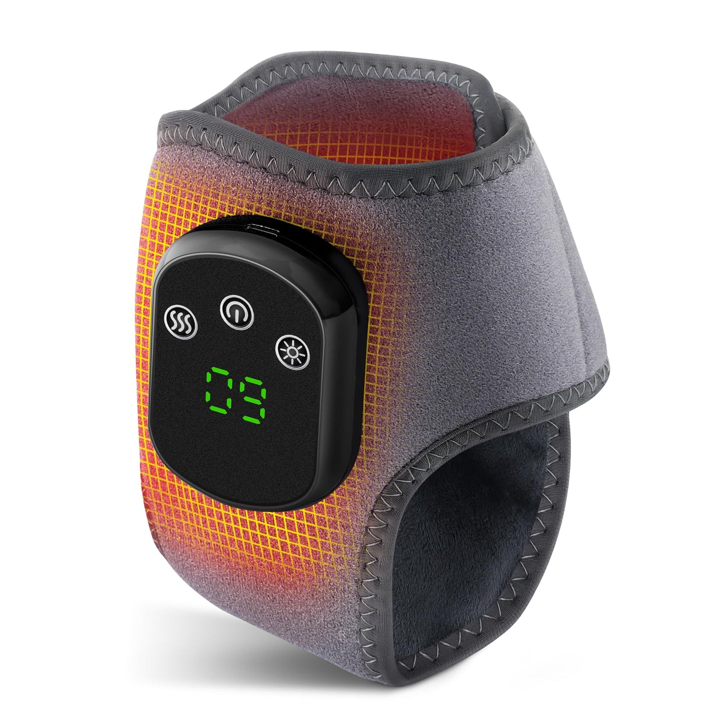 Cordless Ankle Massager with Heat, Ankle Heating Pad, USB Rechargeable Heated Brace Wrap Warmer, 5 Heat Levels, 3 Vibration Modes, Auto Shut Off