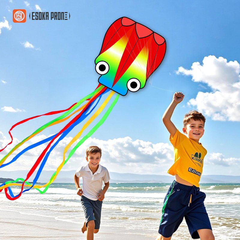 Kites for Adults & Kids Ages 4-8,Beach Kites Easy to Fly for Beginner, with Handle and 328ft Kite String，Best Toy and Gift for Boys & Girls. (Purple Owl,Grassland,Octopus, 3)