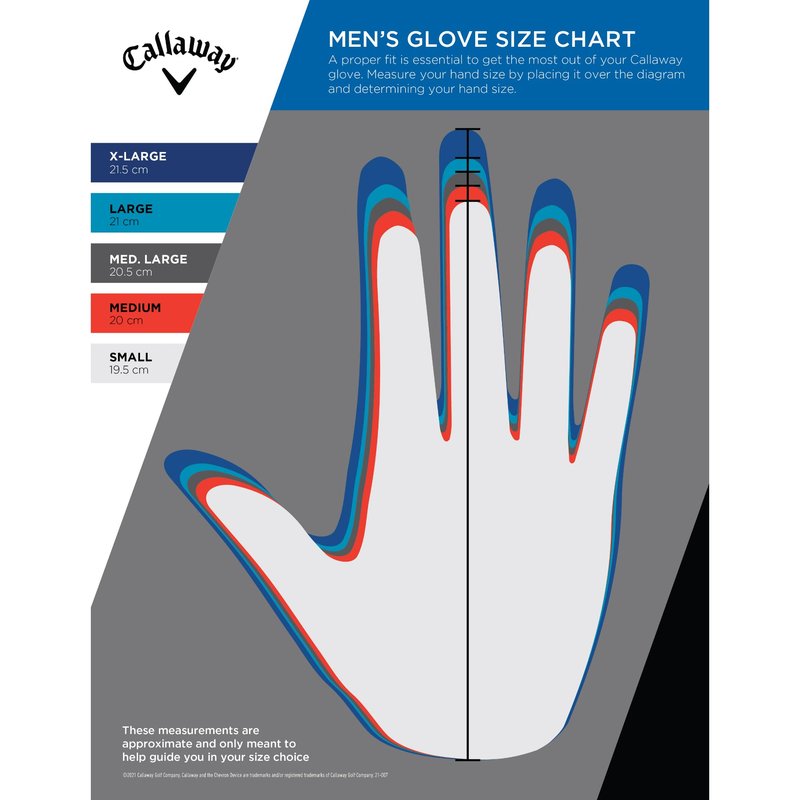 Callaway Golf Weather Spann Glove (Worn on Right Hand,USA,Large,Men's)