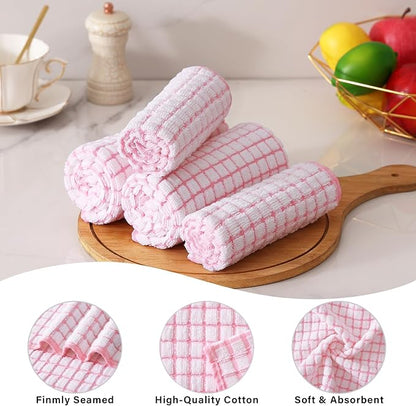 Homaxy Kitchen Towels and Dishcloths Set, 16 x 25 and 12 x 12 Inches, Super