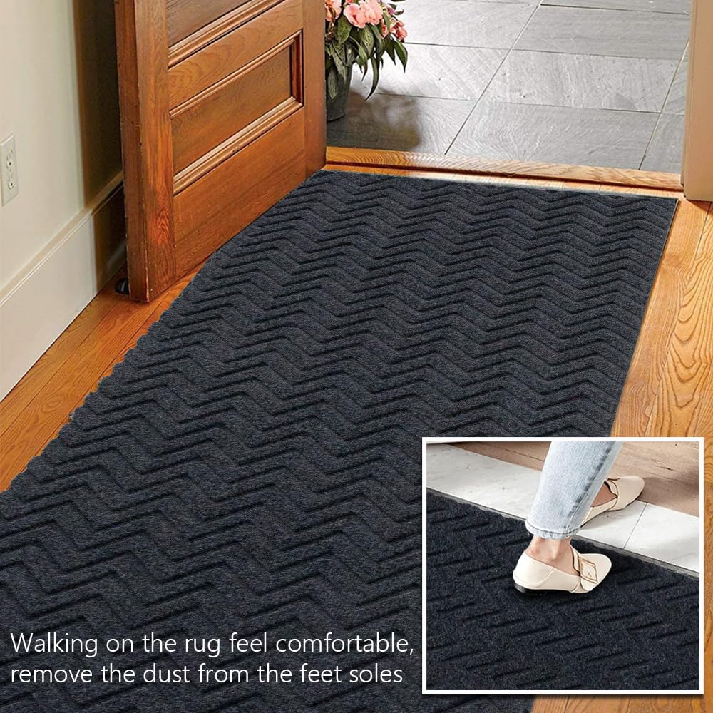 Griclner Runner Rug Indoor/Outdoor Waterproof Carpet Runners 2'X6', Hallway Kitchen Entryway Bedroom Area Rugs with Natural Non-Slip Rubber Backing, Garage mat (Custom Sizes)