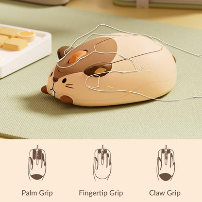 Akko Cat Theme Wireless Gaming Mouse, 2.4G GHz with a USB Receiver, Cute Optical Cordless Cartoon Mice for Computer/Laptop/Desktop/PC, Compatible with Mac/Win (Gray Mimo)