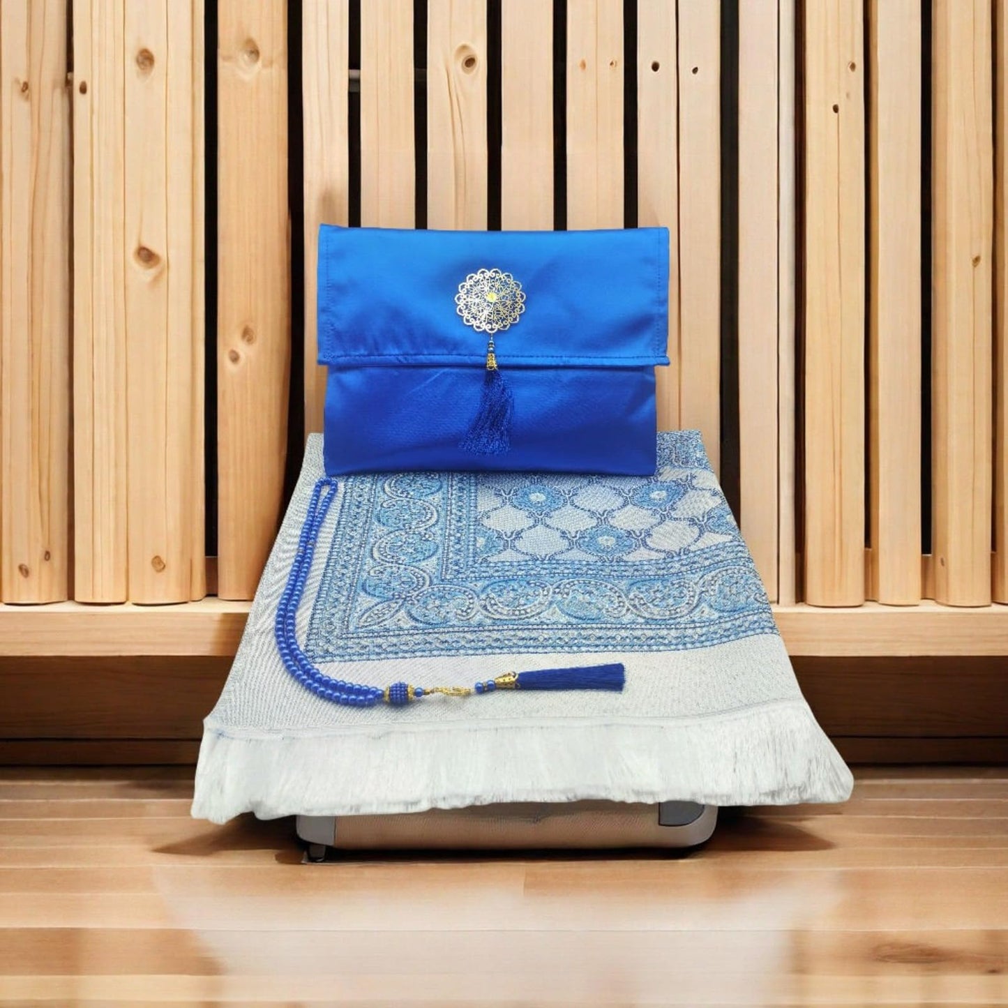 Muslim Prayer Mat Portable Prayer Rug with Tasbih Gift Bag Used for Daily Pray Travel Home Islamic Worship-Purple
