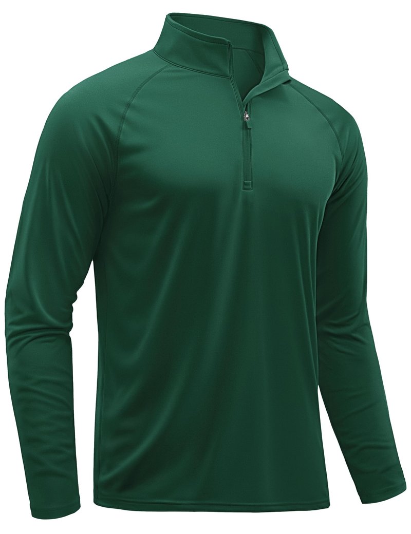 TACVASEN Running Shirts for Men Long Sleeve Uv Protection Shirts for Athletic Summer Tops for Mens Performance Rash Guard Dark Green XXL