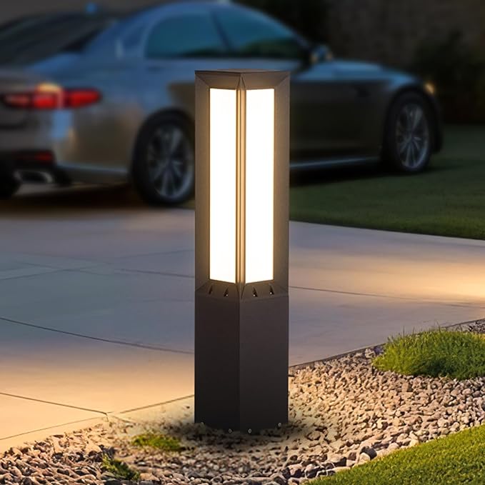Solar Pathway Light, 31.5" Landscape Path Lights Outdoor Waterproof, Aluminum Driveway Lamp Solar Powered, Dusk to Dawn Walkway Lantern 3000K LED Bollard Lighting for Patio Lawn Garden Sidewalk
