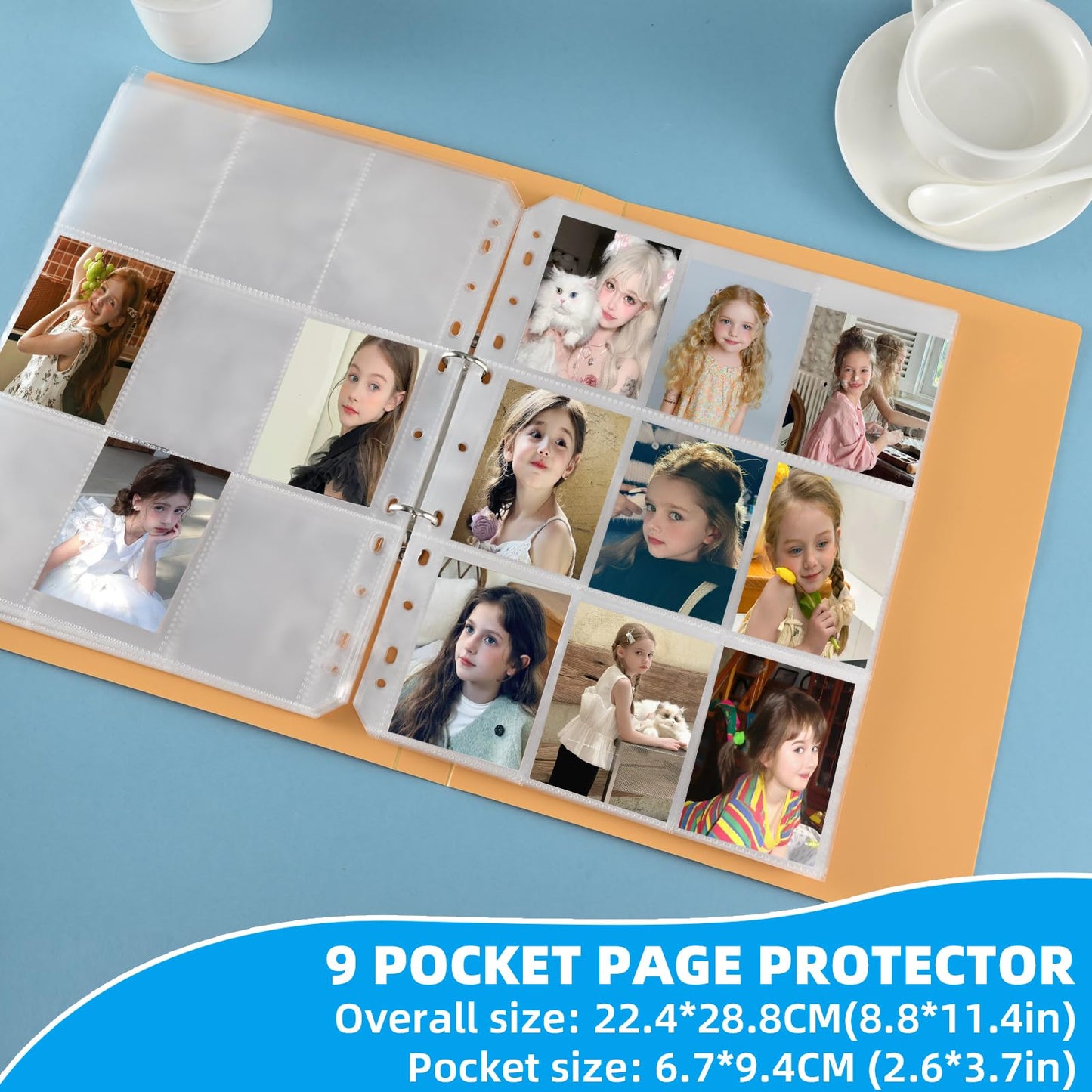 300 Pack 9 Pocket Card Sleeves Binder Sheets，Holds 5400 Cards, Clear Trading Card Sleeve Pages Protector for Trading Card Binder Sleeves Fit for Baseball,Football,Game,Business Cards