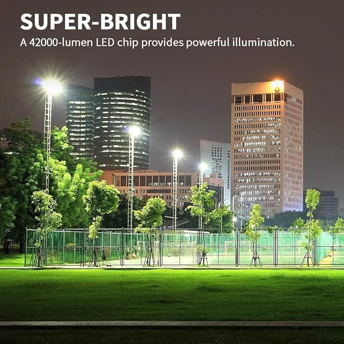 ledmo LED Flood Light Outdoor 240 Watt, Floodlights with Dusk to Dawn Photocell High Output 36000 Lumen, Commercial Grade Waterproof Lighting Fixture for Large Stadiums,Yard, 5000K, Waterproof