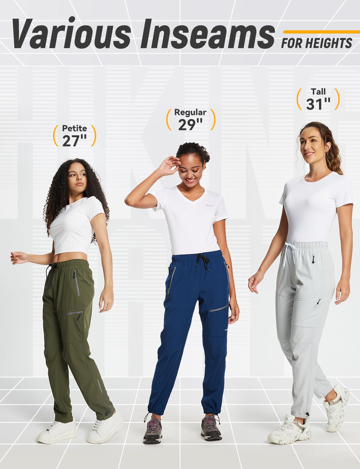 baleaf Cargo Pants for Women Petite Joggers Lightweight Quick Dry Pant Water Resistant 27'' Travel Workout Athletic Trip Caramel XXL