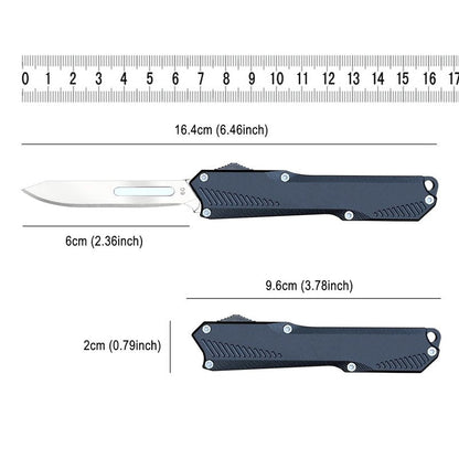 Caressolove Automatic Scalpel Pocket Knife For Daily Tasks, Small Auto Retractable Knife Push Button, 5PCS #60 Mini Razor Blades Utility Knife, EDC Replaceable Blade Box Cutter with Clip