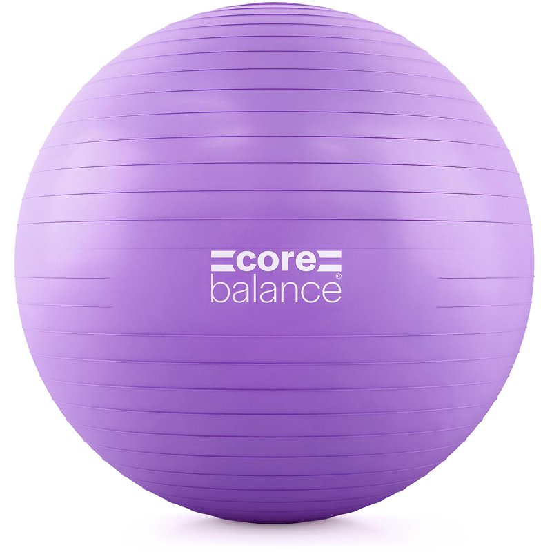 Core Balance Exercise Ball for Workouts, Anti-Burst and Slip Resistant, Swiss Yoga Ball for Pregnancy, Stability, Fitness and Physical Therapy, 4 Sizes, with Pump (29" / 75cm Purple)