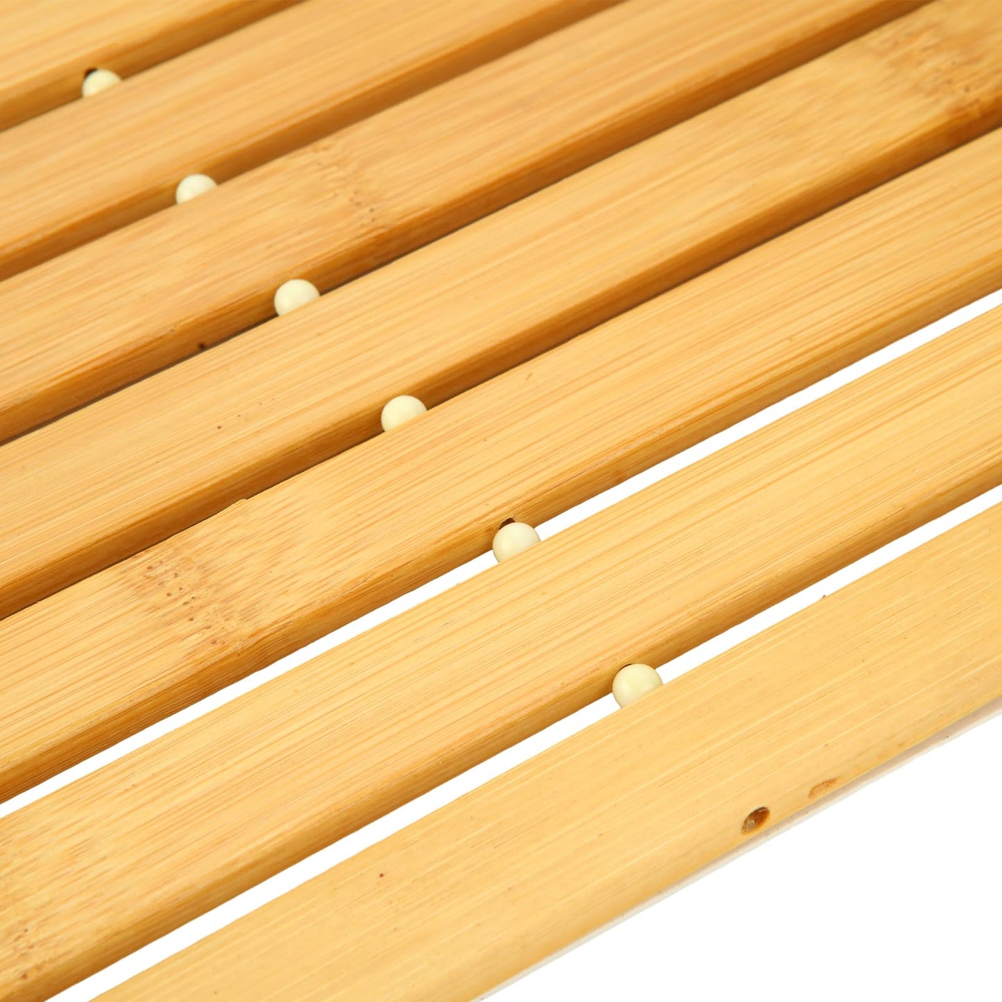 QTLCOHD 2 Pcs Bamboo Bath Mat, Wood Shower Bathroom Mat, 16 x 24 Inch