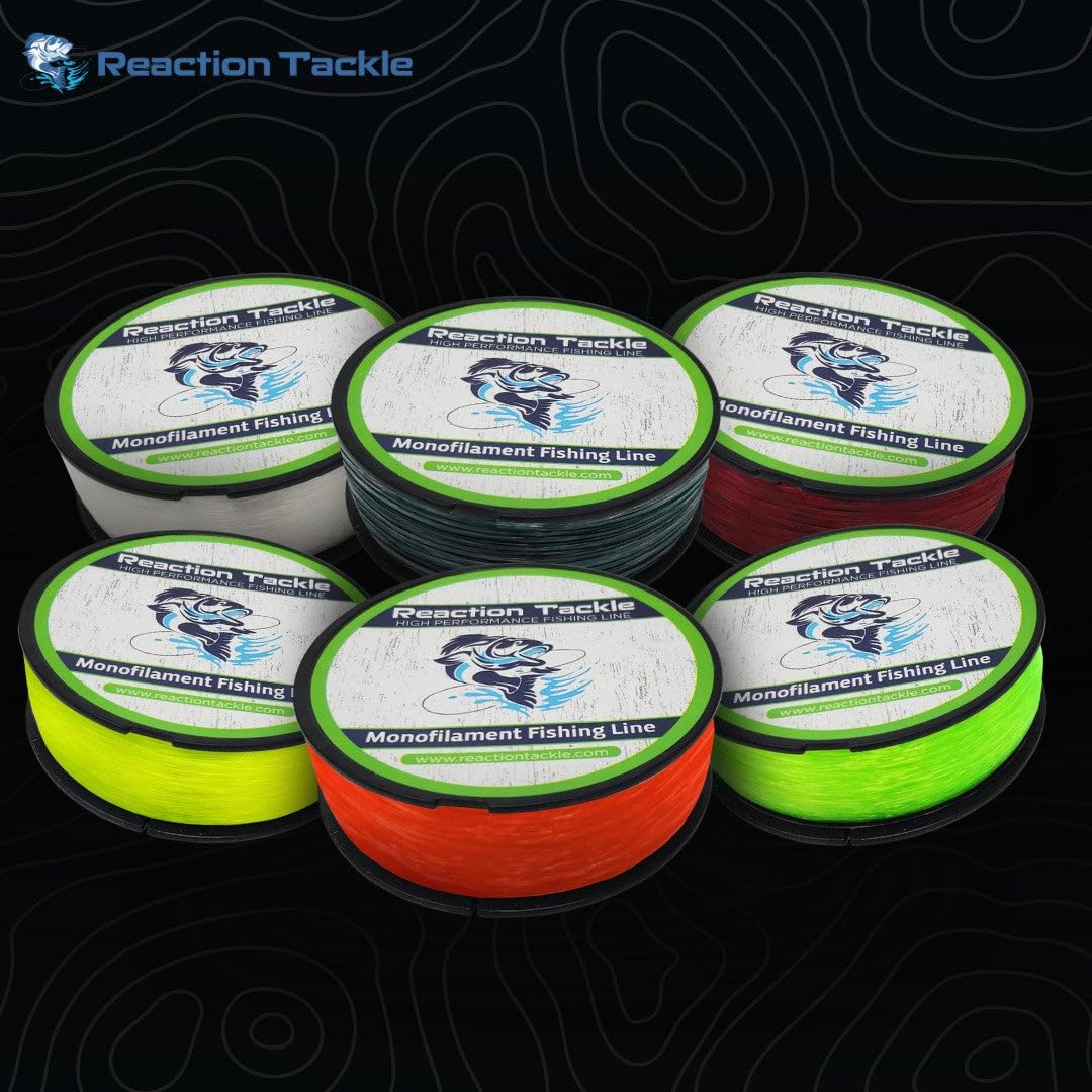 Reaction Tackle Monofilament Fishing Line - Premium Nylon Mono Line, Strong & Abrasion-Resistant, Low Memory for Smooth Long Casts - Freshwater & Saltwater - Red | 80lb (200 Yards)